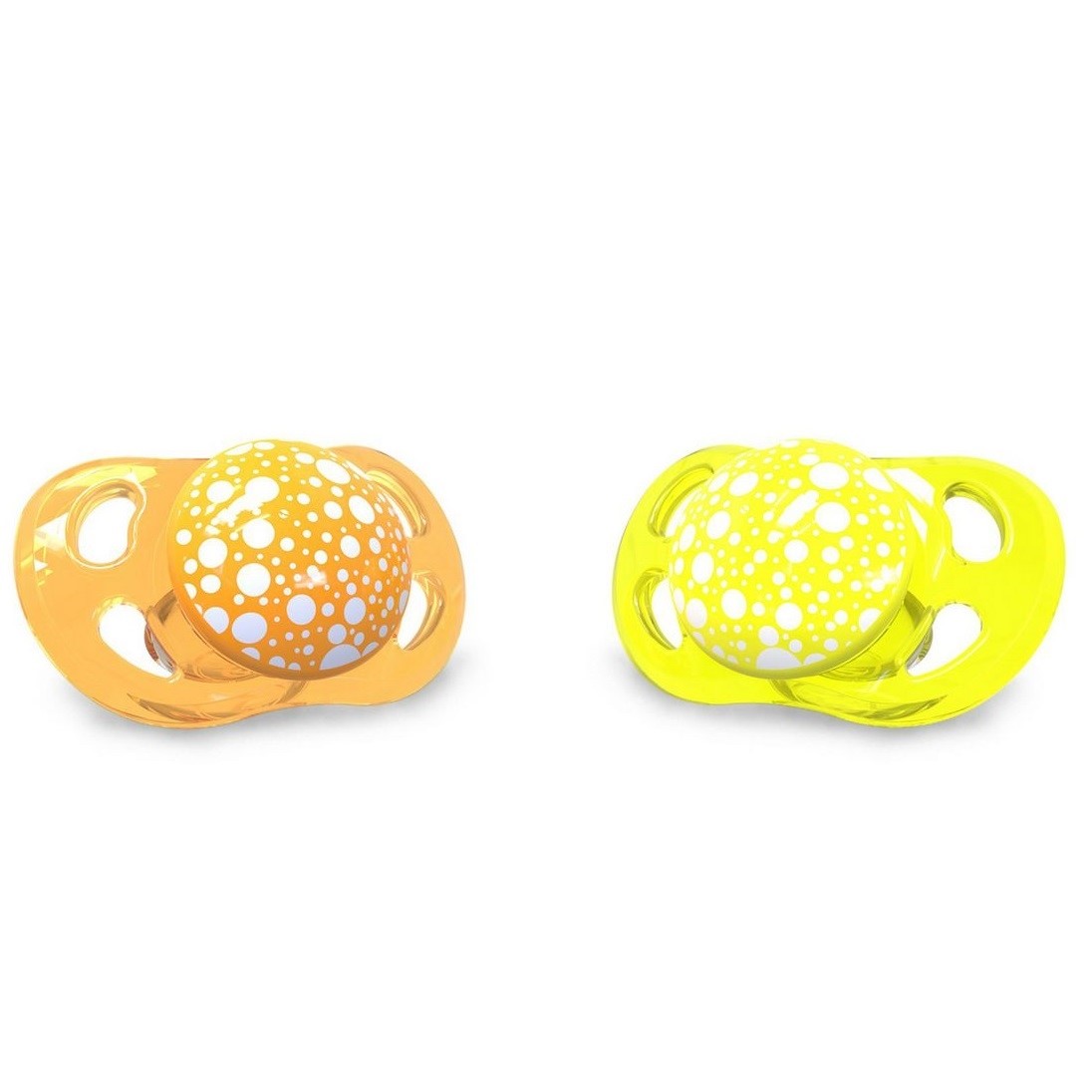 twist shake soother 0-6 yellow orang