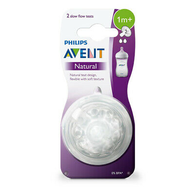 Philips Avent Natural Teat, 1 Month+, Slow Flow