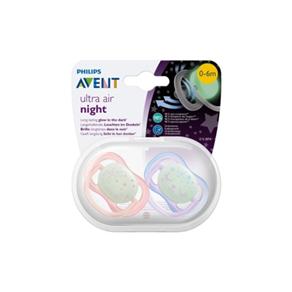 avent soother ultra Air Nighttime GIRL 0-6m scf37612