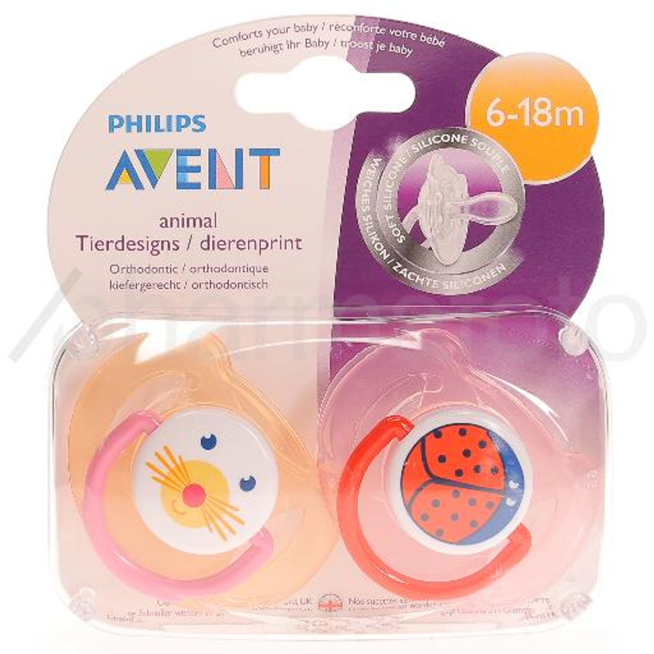 avent soother SOOTHER ANIMAL 6-18M cat lady birds